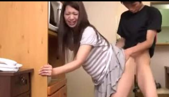 Sweet Japanese Wife Cheating with Neighbour Young Boy