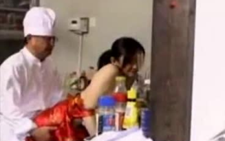 Waitress Fucked by Chef in the Kitchen