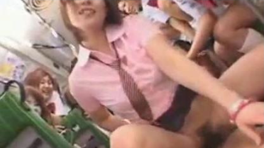 Japanese School Girls Orgy In Bus